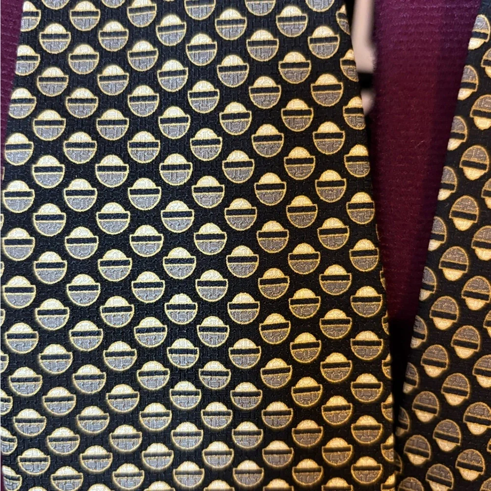 Nicola Berti Silk Black and White Geometric Tie